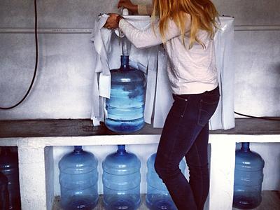 Rebecca Peters works on a water purification project in Chiapas, Mexico.
