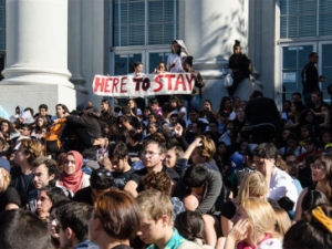 Protesters on UC Berkeley campus