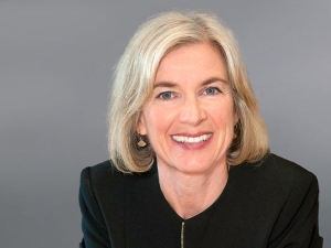 Jennifer Doudna smiling, wearing black top
