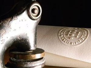 stamp with Guggenheim letter head