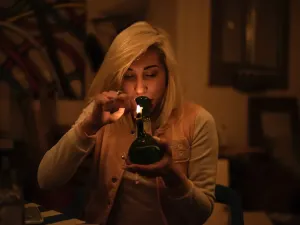 Young adult smoking cannabis