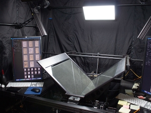 Scanning equipment with black backdrop