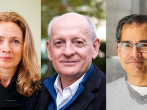 image of three professors headshots side by side