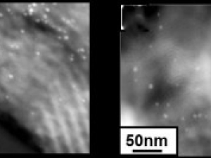 Two images showing gray light shapes