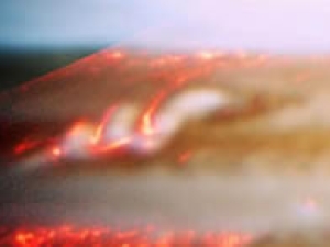 closeup of Jupiter's weather system