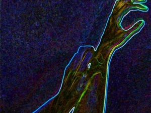 illustration of a person scratching their wrist