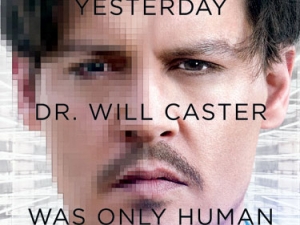 pixelated image of Johnny Depp with the words "Yesterday Dr Will Caster Was Only Human"